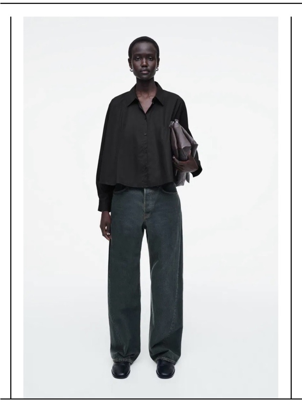 COS Relaxed Flared Cotton Shirt Black 38 (US 6/M) - SOLD OUT on COS website